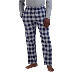 NWT Hane's Men's Unisex Ultimate Flannel Gray/Navy Buffalo Check Sleep Pant 4XL